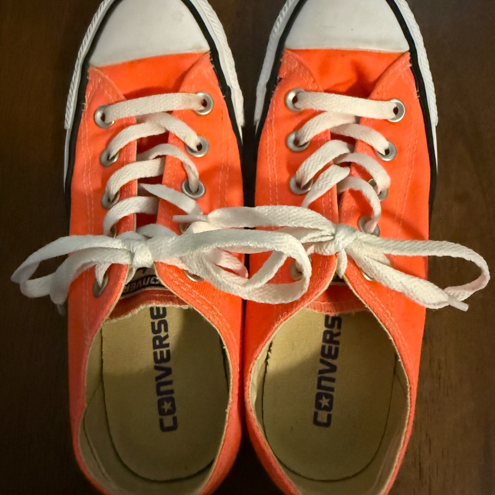 Converse Orange and White Sneakers Classic Canvas Style